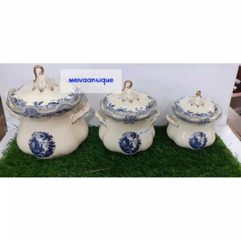 Pajangan Keramik Chinoiseries / Tempat Gula / Tempat Teh / Tempat Kopi Keramik