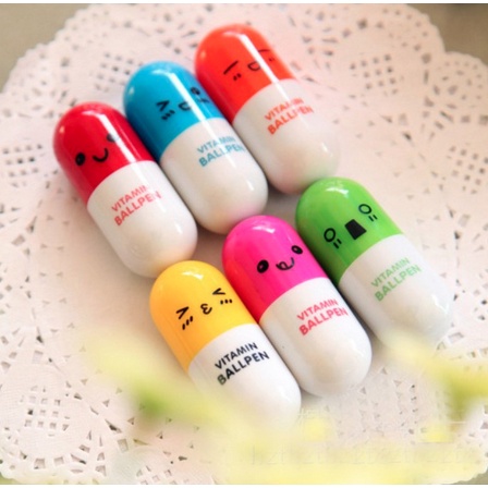 PULPEN KAPSUL VITAMIN / PENA VITAMIN UNIK / PENA VITAMIN KAPSUL / PULPEN KAPSUL LUCU SOUVENIR