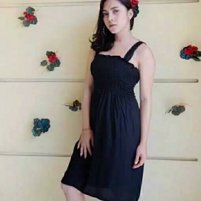 DASTER KERUT POLOS PENDEK HITAM