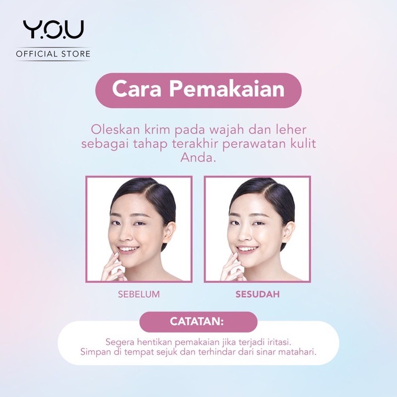 YOU Dazzling Tone Up Face Cream / Efek Cerah Seketika ( YOU MAKEUPS OFFICIAL STORE )