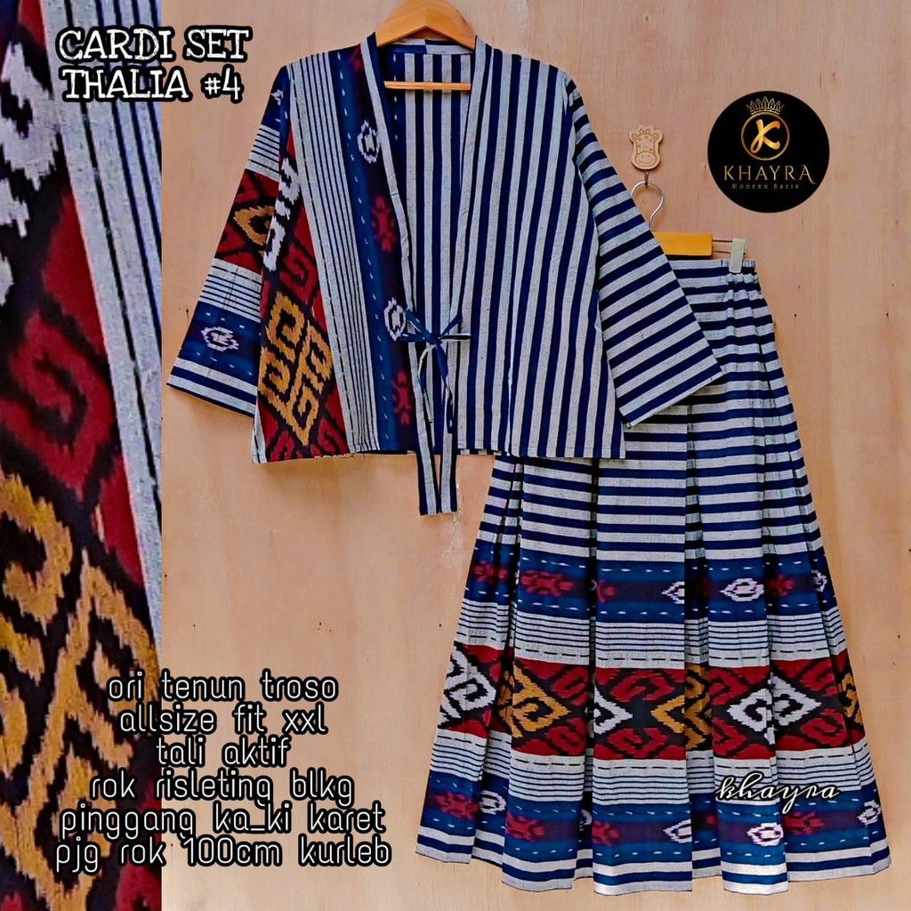Tenun Set Cardi set thalia tenun ethnic series terbaru