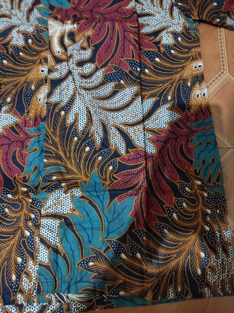 Hem Batik Pria Lengan Pendek Motif Sulur Coklat Abu Batik Pekalongan Jawa Pria Murah Laris