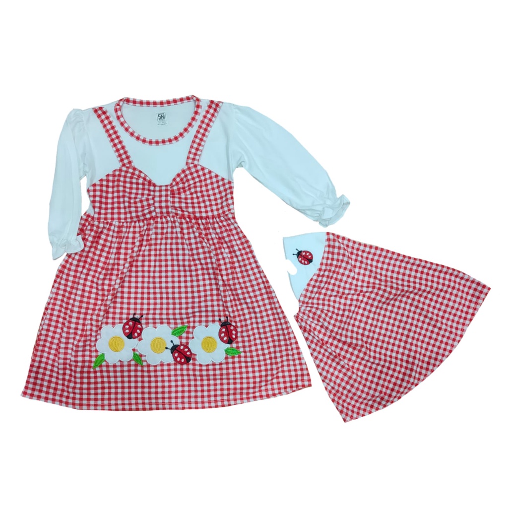 Two Mix Baju Muslim anak - Gamis Bayi Perempuan - Pakaian Muslim Bayi 1 -2 Tahun dj308-3