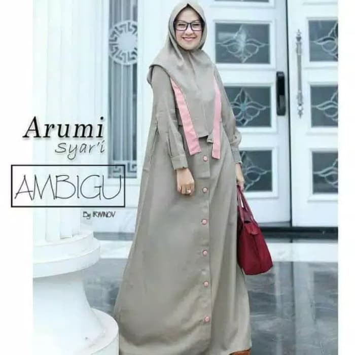 Baju Gamis Wanita Syari Set Hijab Muslim Terbaru / Dress Remaja