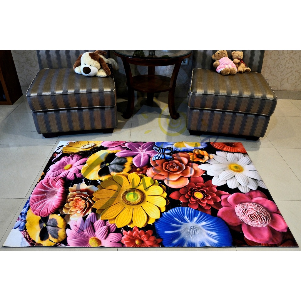 Karpet Kamar Tikar Lantai Karpet Karakter Anti Slip Ukuran 150 x 110 cm