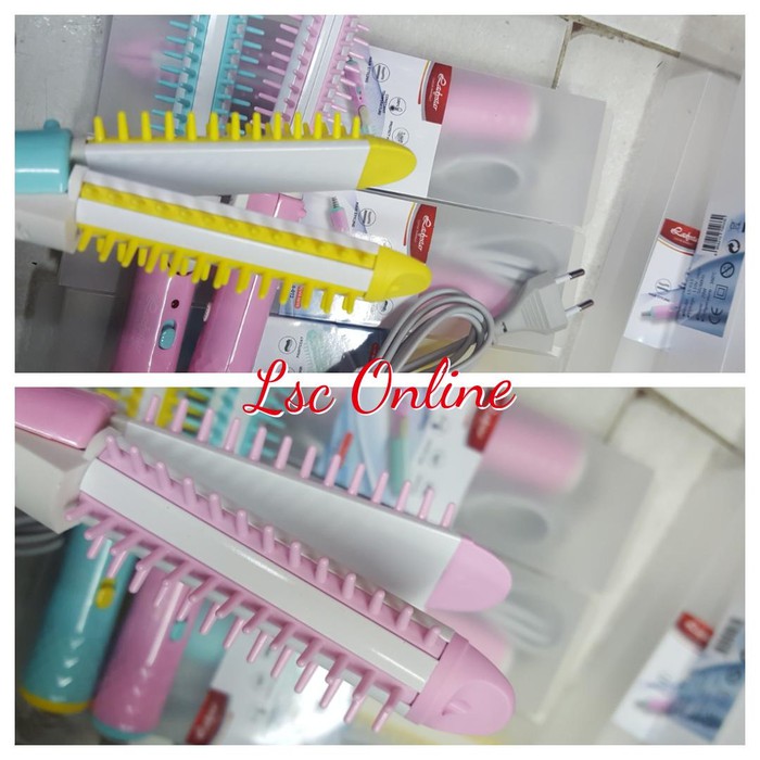 Alat Catokan Ladystar mini Ls 013 2 in1 Keriting Curly Blow Lurus Sisir Murah Ori