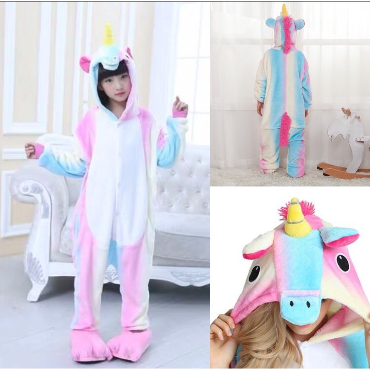 BAJU ONESIE BONEKA UNICORN LOLIPOP KOSTUM PIYAMA BAJU TIDUR ANAK DAN DEWASA