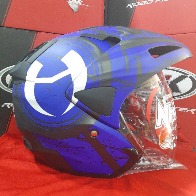 HELM NHK PREDATOR MOTIF BLACK DOFT BLUE