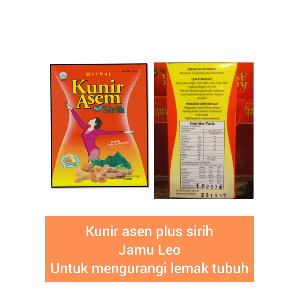 Kunir Asem Plus Sirih Kunyit Asem Jamu Pelangsing Jamu Leo Indonesia