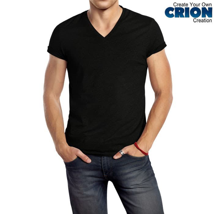 Kaos Polos - V neck Premium Cotton (Black / hitam)