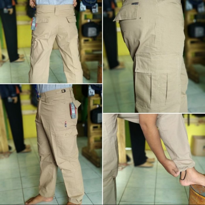 Celana Pria Panjang cargo arei stingray V1 rei cream 32 Simple Best Seller Casual Tebal Kekinian Nya