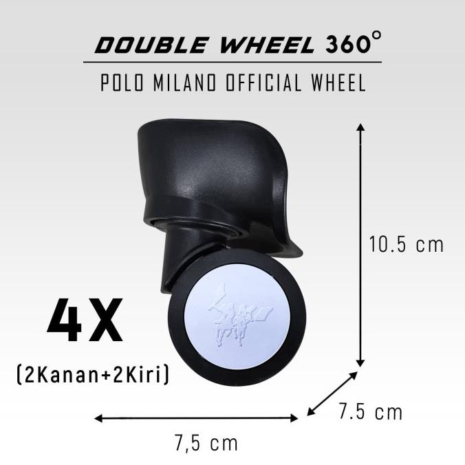 Part Koper : Roda 360 derajat SET 1 KOPER OFFICIAL MILANO