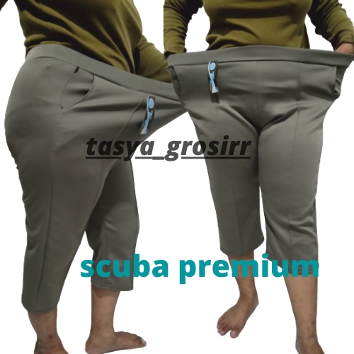 Celana Pendek Wanita / Celana 7 8 Wanita Jumbo / Celana Pendek 7 8 Jumbo Scuba BB 90 kg