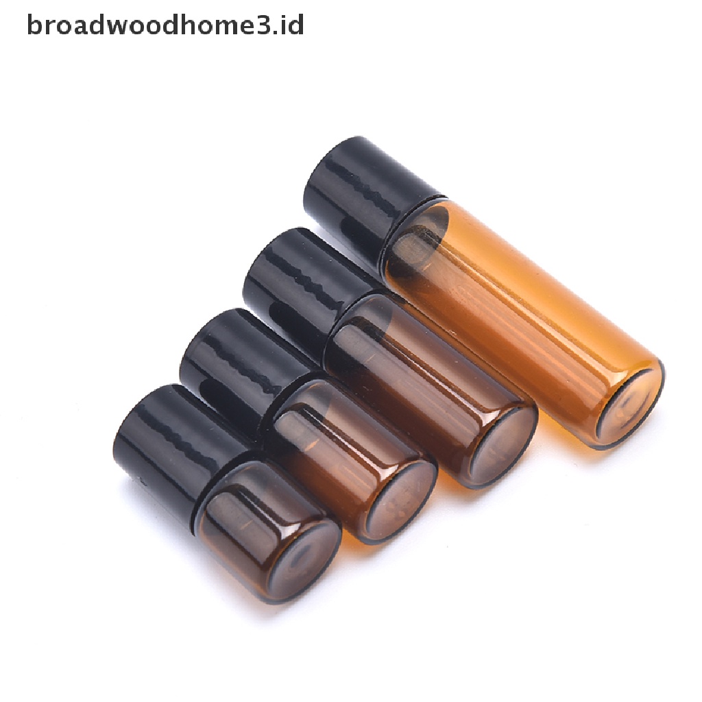 10pcs / Pak Botol Kaca Amber Roll on 1 / 2 / 3 / 5ml Untuk Essential Oil