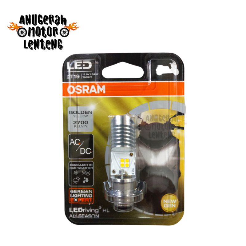 Osram H6 M5 LED Lampu Depan Motor Bebek Matic Hi Low AC DC Putih Kuning