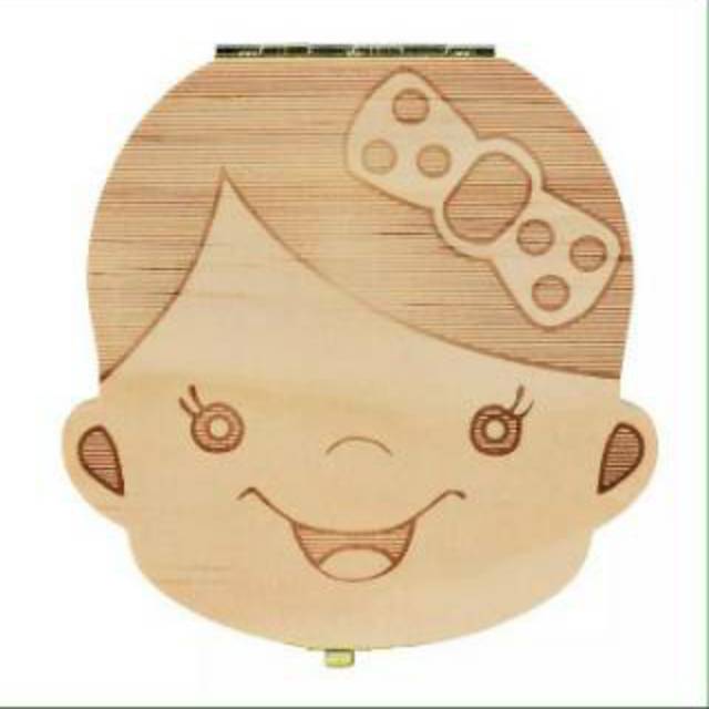 Tempat Gigi Susu Bayi Bahan Kayu Asli Solid Wood Tooth Box Koleksi Penyimpanan  Gigi Bayi