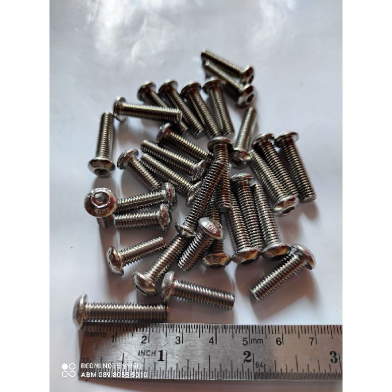 Baut L Stainless Button M12 x 25 atau Baut 17 Panjang 2.5cm