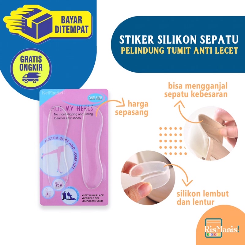 SHOES PAD SILICONE GEL - Bantalan Sepatu Pelindung Tumit Kaki Bebas Lecet Nyaman Anti Selip Awet