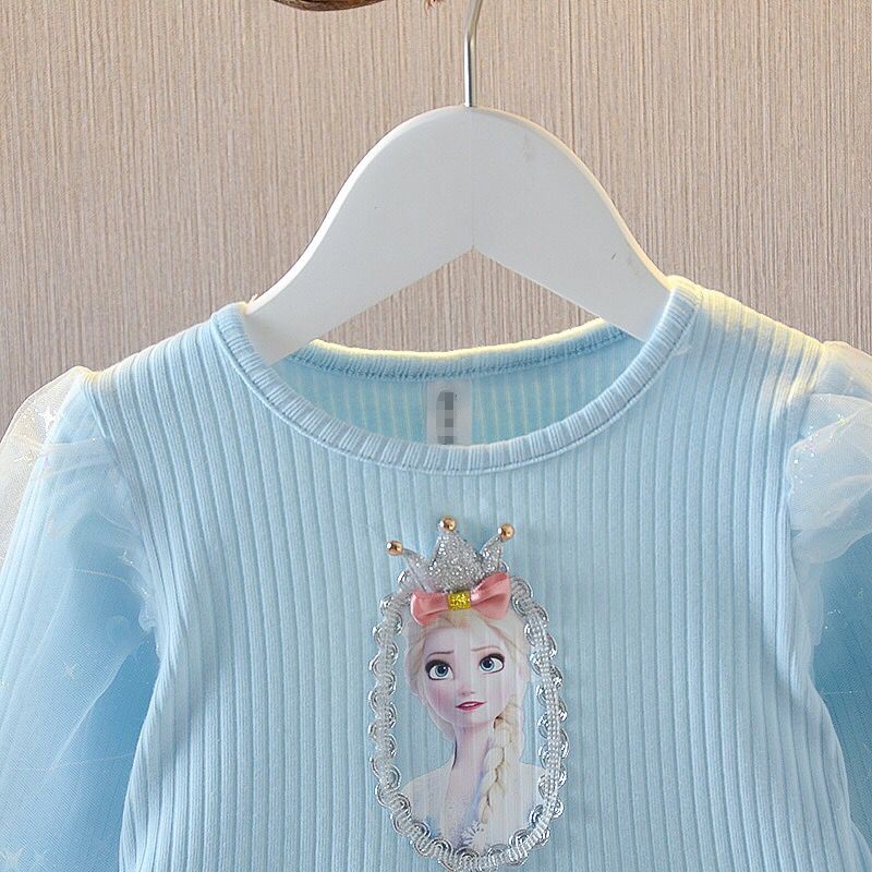 (LOLI-JKT) BD-116 DRESS FROZEN ELSA MAHKOTA 100-140