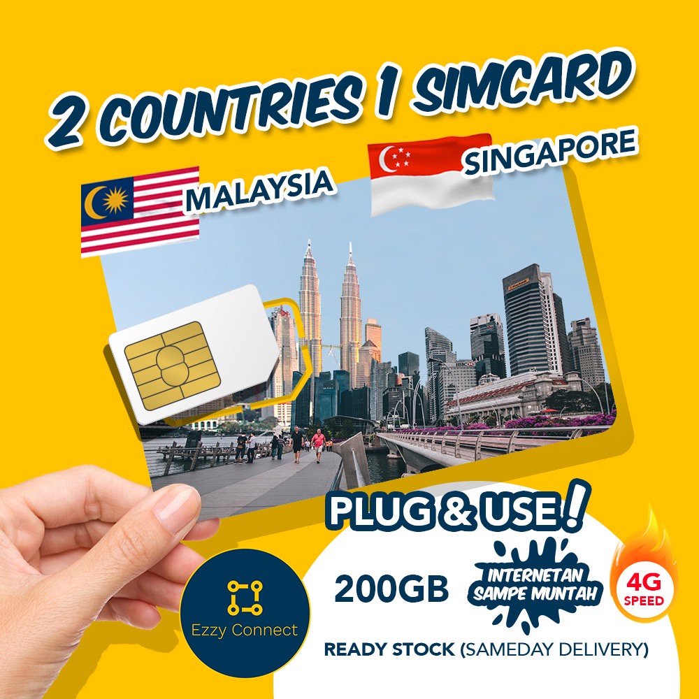 60 days sim card Singapore &amp; Malaysia , 2 country 1 sim