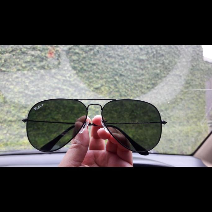 [[COD]] Kacamata rayban ori aviator full black polarized SALE Kode 1273