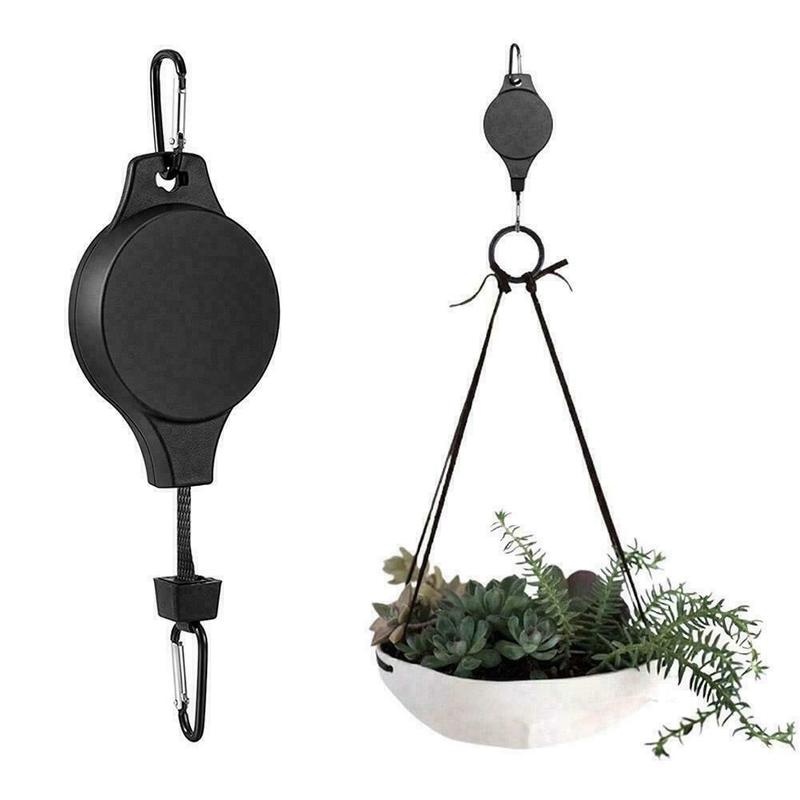 1 Piece Strong Metal  Retractable Pulley Pot Hanging Basket / Pull Down Garden Plant Flower Basket Hooks for Garden