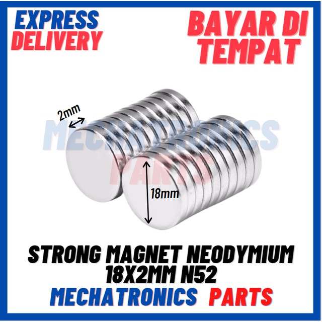 [MGT-9007] STRONG MAGNET NEODYMIUM 18X2MM SILINDER DIAMETER 18 TEBAL 2 MM N52