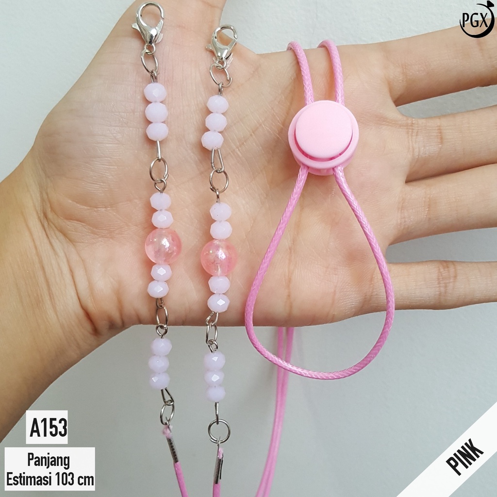 PGX Strap Masker - Tali Masker - Kalung Masker Mute Kristal Kaca Berkilau Aksesoris Fashion - A153