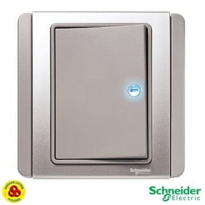 SAKLAR SINGLE NEO E3031H1_EBGS 1G 1W BLUE LED GREY SILVER SCHNEIDER