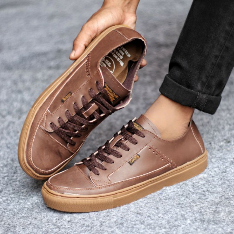 DANTE LOW | Sepatu Kulit Asli Sneakers Pria Casual Skate Santai Kets Nongkrong