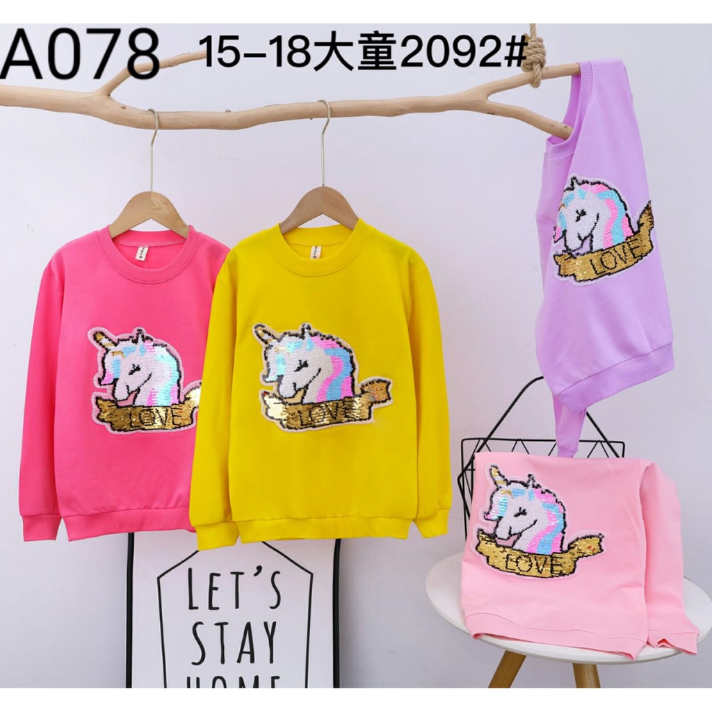 Sweater Usap Anak Perempuan Import Usia 5-12 Tahun / Sweater Usap Anak Cewe Import / Baju Usap Anak Perempuan Import / Bahan Adem Lembut Nyaman