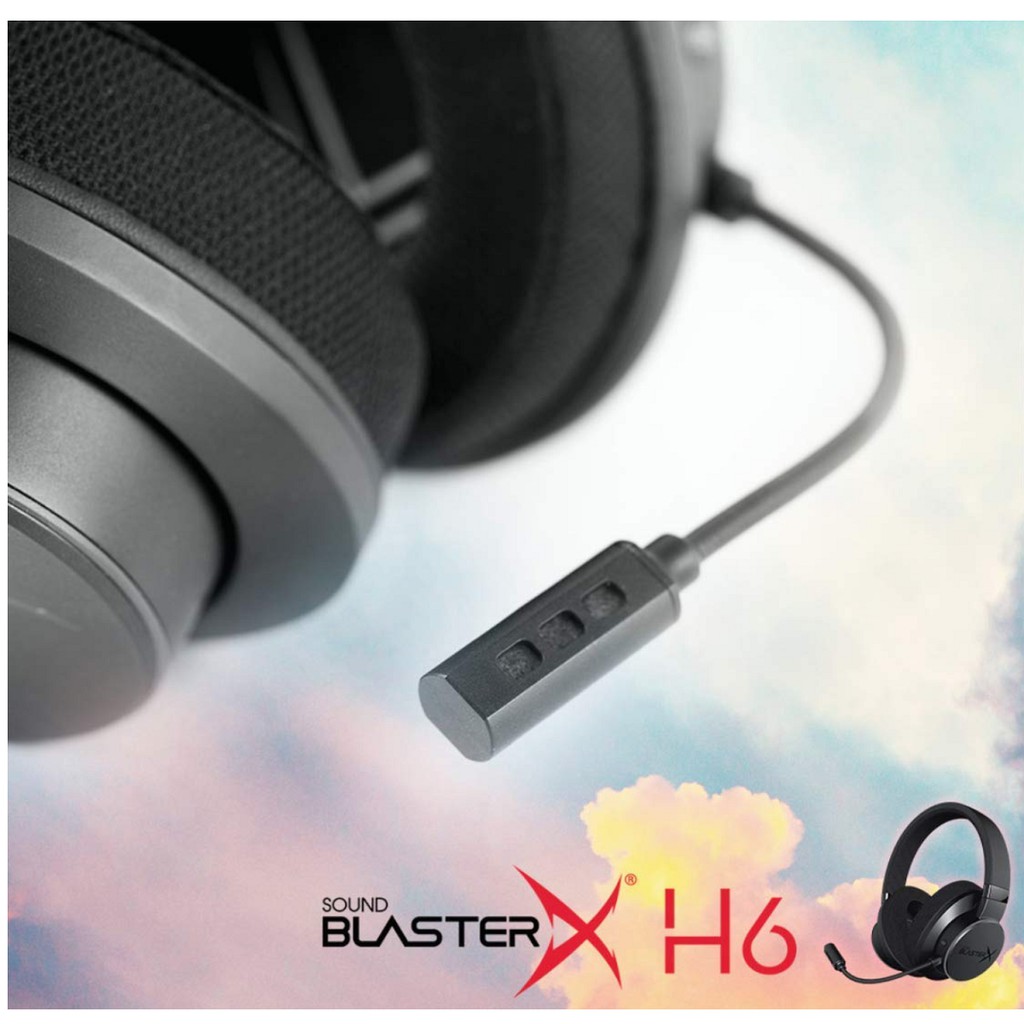 Creative Sound BlasterX H6 USB Gaming Headset Headphone 7.1 Surround EQ Mode - Scout Mode