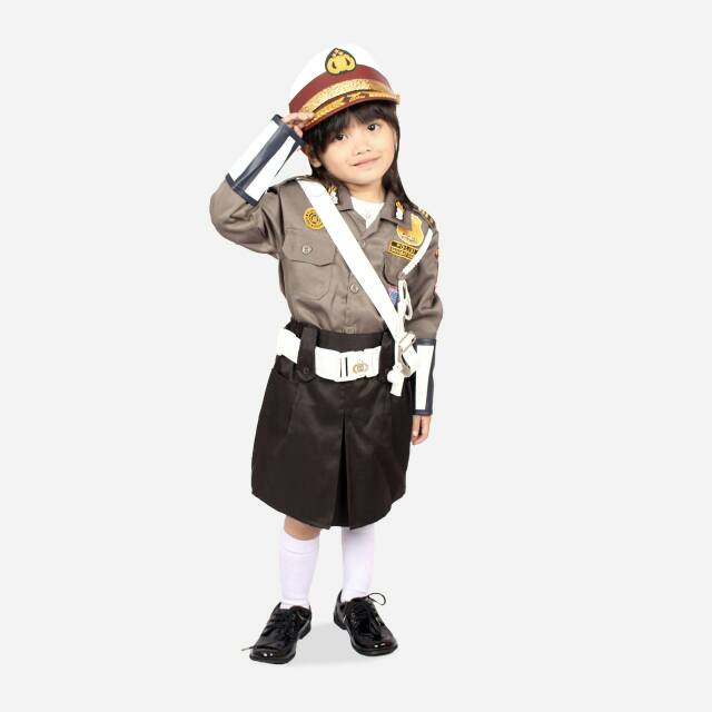 Baju Seragam Profesi Anak perempuan Polwantas Polisi Lalu Lintas