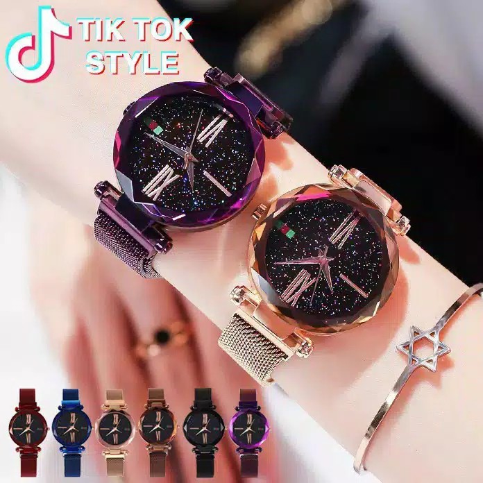 ♥COD♥ JAM TANGAN WANITA JAM MAGNET RANTAI JAM TANGAN ANALOG IMPORT JAM JAM TANGAN MURAH CEWEK W07