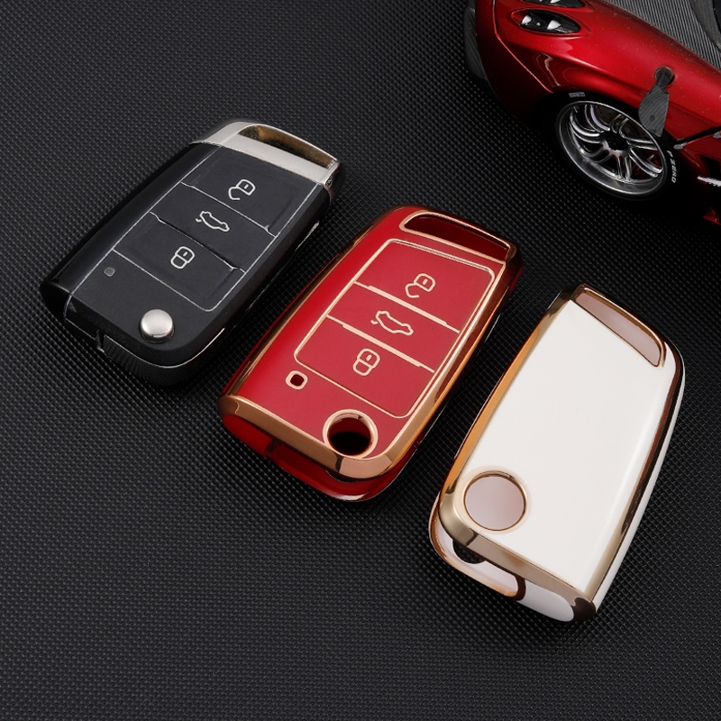 Casing Kunci Mobil Untuk Volkswagen VW Polo Tiguan Golf 7 MK7 Skoda Octavia Kodiaq Karoq