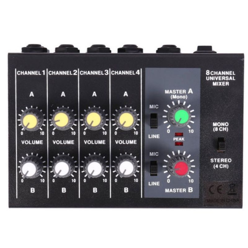 Karaoke Mixer 8 Channel Input Mic - AM-228 - Black