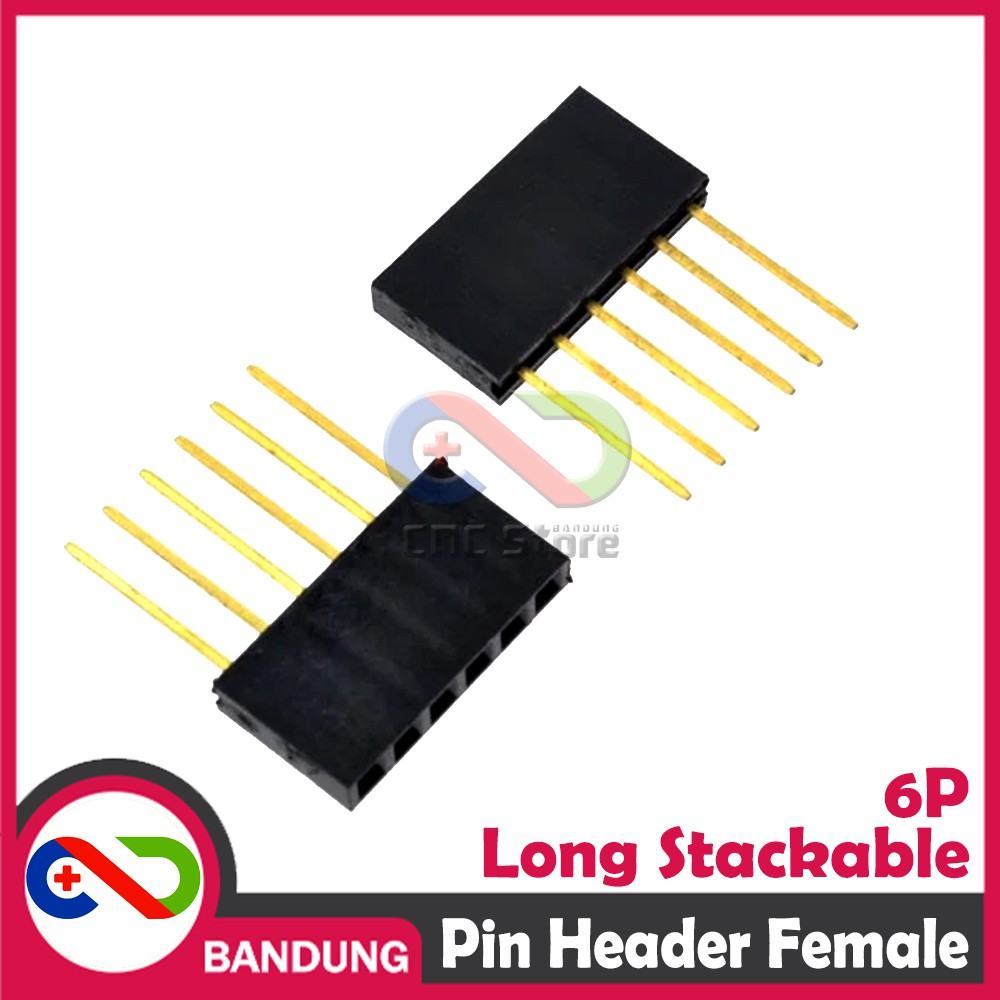 PIN HEADER FEMALE 6 6P 10MM LONG STACKABLE FOR ARDUINO UNO MEGA