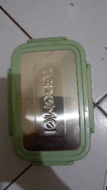 Tempat Bekal Tedemei 6577 Square Stainless Steel Anti Tumpah