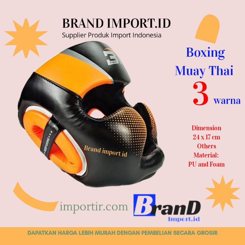 (MAINANKYU) BNPRO Helm Tinju Muay Thai MMA Pelindung Kepala Head Gear Protector Size XL