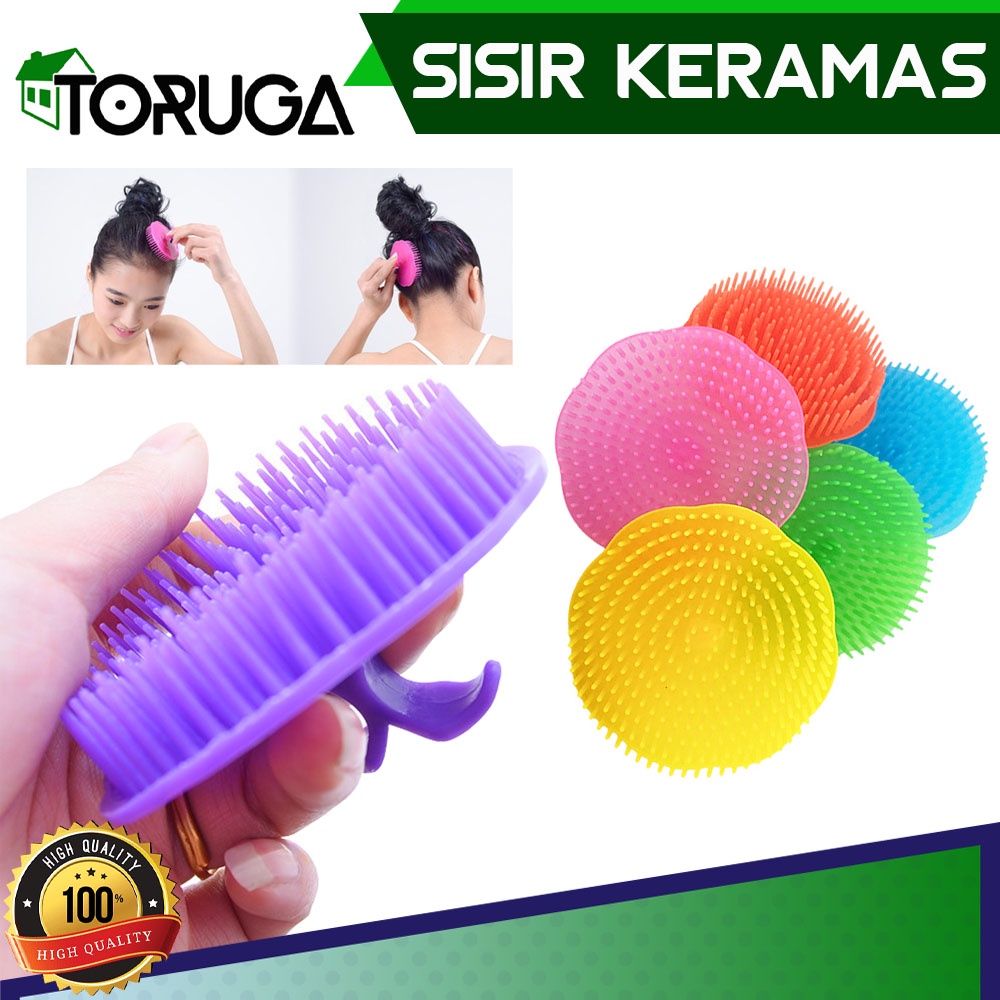 Sisir Keramas Rambut Bulat Salon Creambath Pijat Kepala Serbaguna