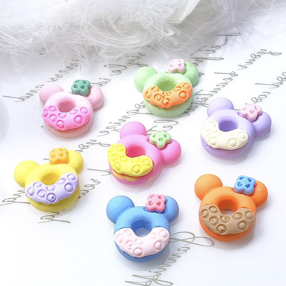 Mxbeauty Pesona Kuku Donat Lucu Permen Warna Resin Flatback DIY Perlengkapan Kerajinan Mickey Mouse Manicure Aksesoris