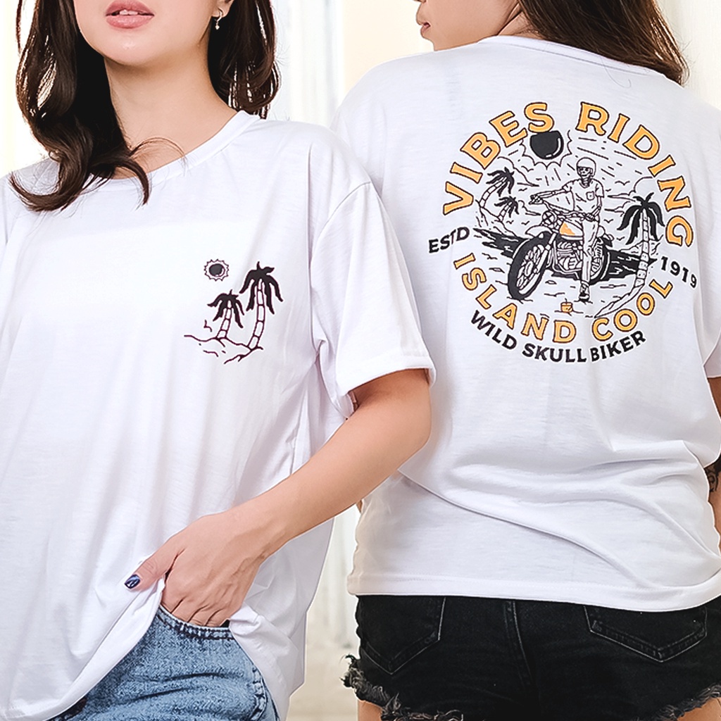 GZB Fashion Tshirt Wanita Kekinian / Kaos Oversize Vibes Riding PE PREMIUM / Baju Santai Wanita Terb