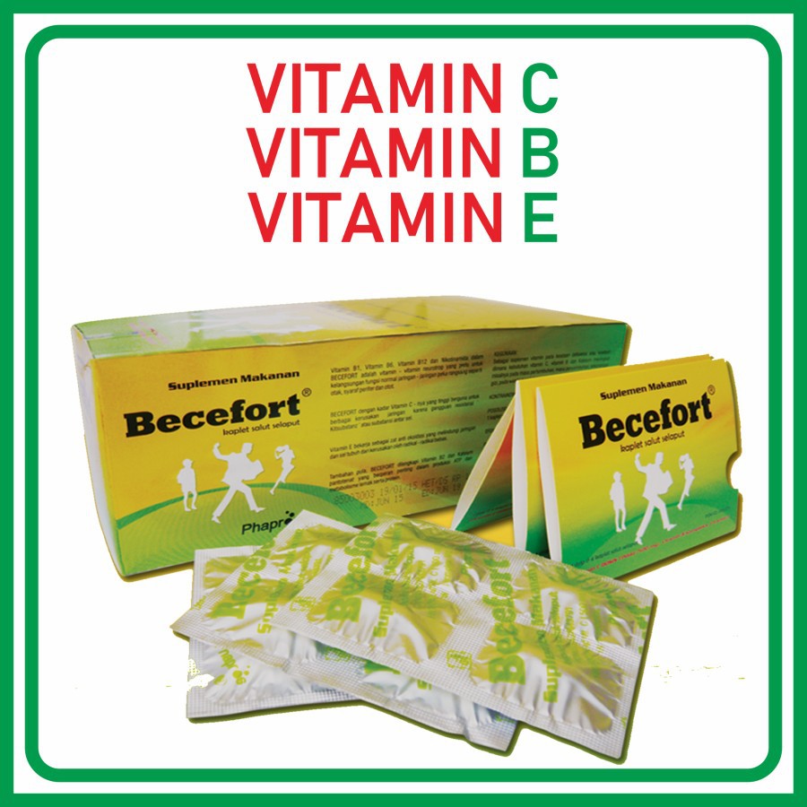 BECEFORT SUPLEMEN VITAMIN C KEMASAN 25X4 1BOX 100 TABLET