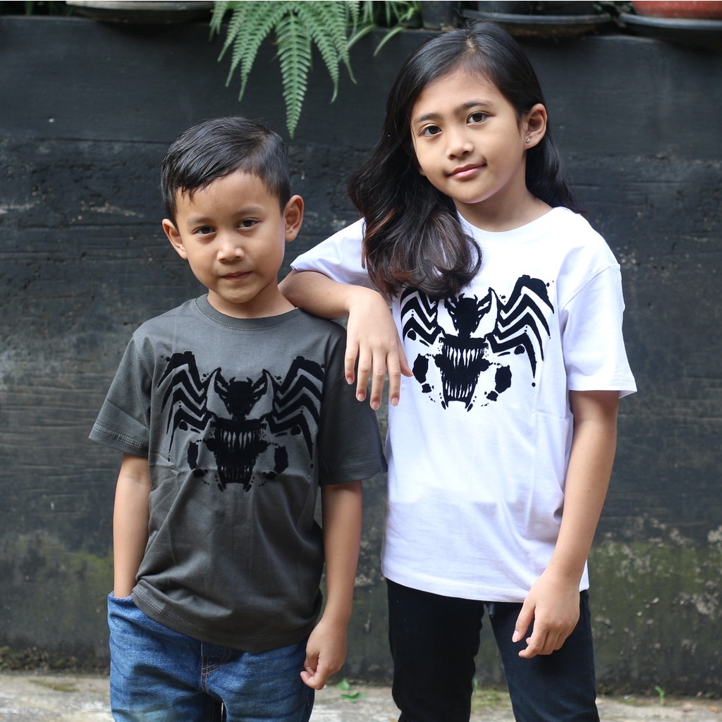 Kaos ANAK VENOM BERCAK - Baju Fashion Anak Superhero Keren Bludru Premium REEDSHARK