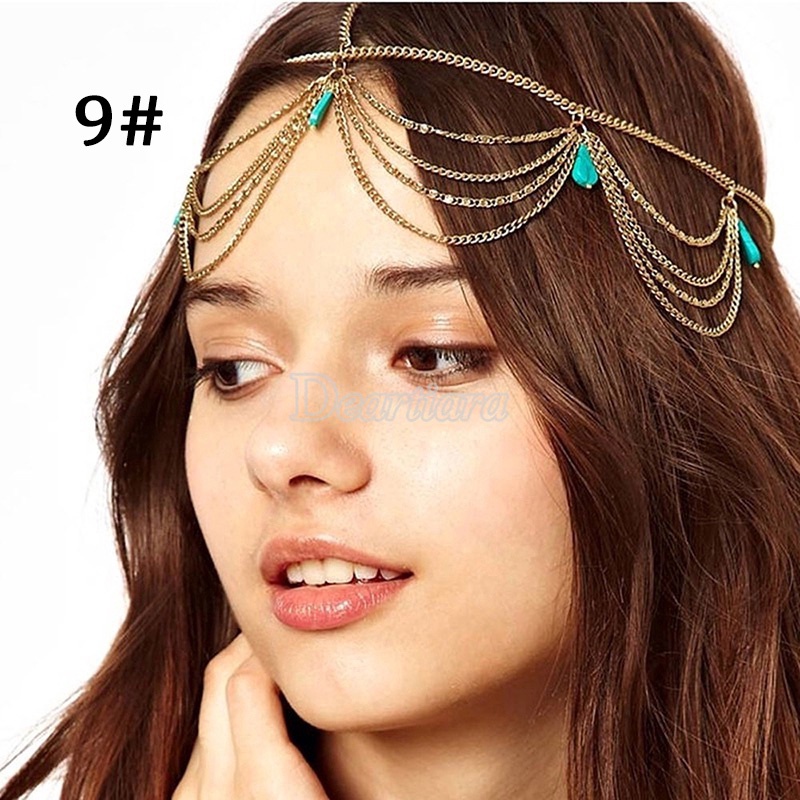 Bohemian Style Headgear Fringed Headgear Rhinestone-encrusted Accessories