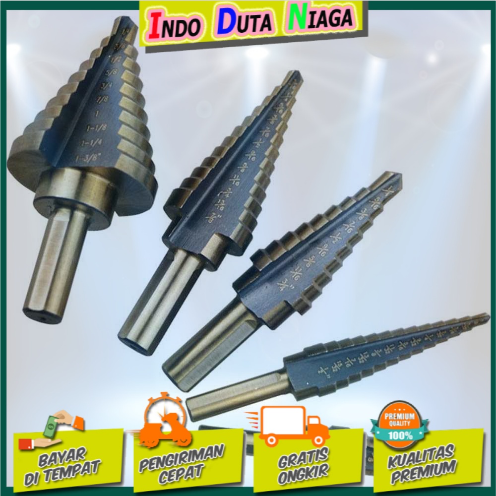 Taffware Mata Bor Pagoda Spiral Drill Step Down Tipe 2 5PCS BIHH463A