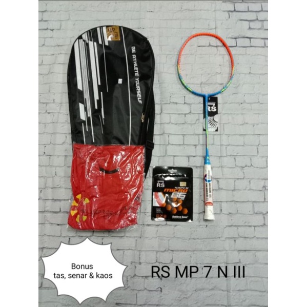 RAKET BADMINTON REINFORCE SPEED RS MP 7 N III ( Bonus tas , senar & kaos )