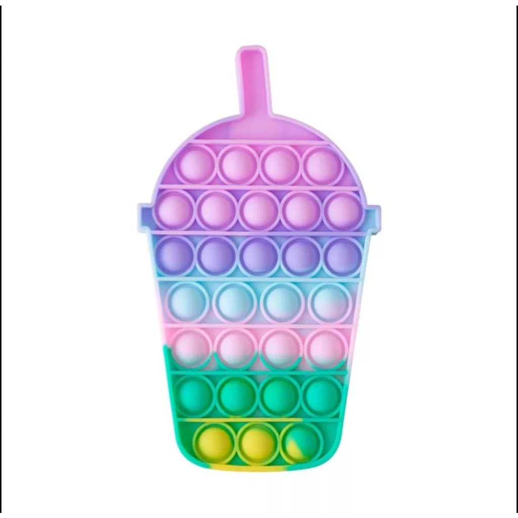 Push Bubble Fidget sensory Pop It Toy Mainan Anak untuk Penghilang Stress-Boba Tea