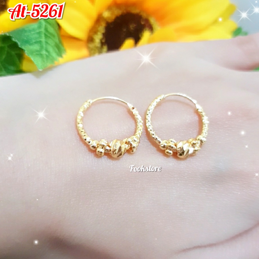 PERHIASAN XUPING ANTING HOOP BULAT KOREAN RING MODEL TERBARU