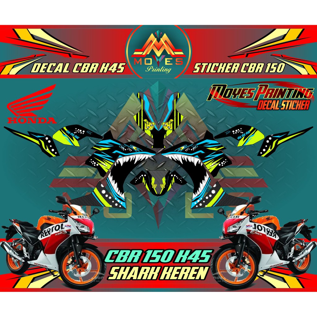 Decal Sticker Honda Cbr 150 Lokal Stiker Decal Motor Cbr 150 K45